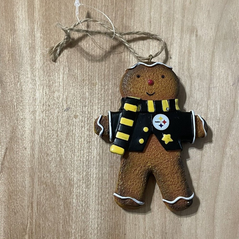 Pittsburgh Steelers Gingerbread Man  Christmas Tree Ornament Scarf